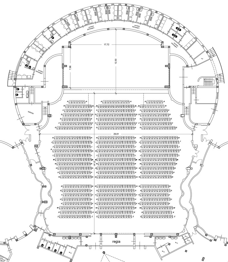 Planimetria Teatro Città della Notte Augusta